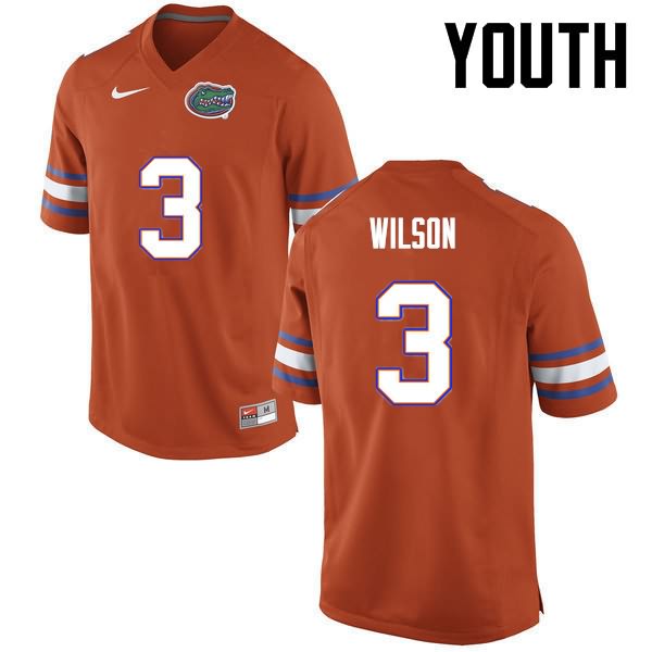NCAA Florida Gators Marco Wilson Youth #3 Nike Orange Stitched Authentic College Football Jersey JJW6764OO